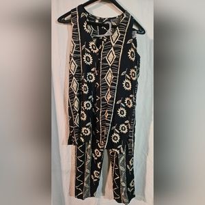 First Option Petite Blue Floral Pant And Top Sleeveless Combo Size Small